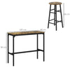 HOMCOM 5 Piece Bar Table Set with 4 Stools, Industrial Bar Table and Stool Set, Dining Table and Chair Set, Rustic Brown