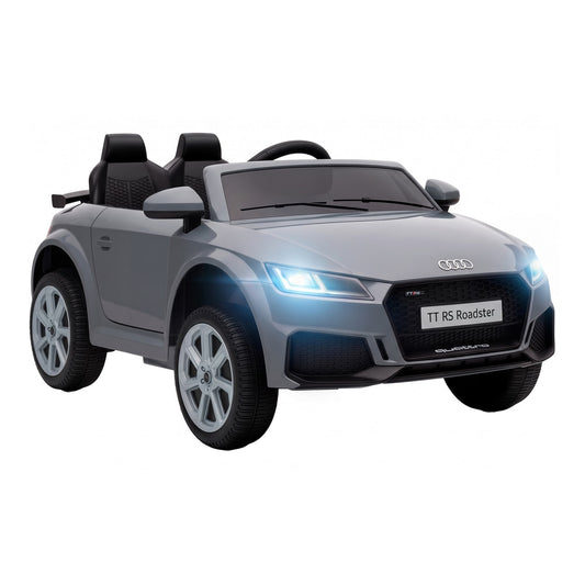 AIYAPLAY 12V Audi TT RS Licensed Electric Car, Electric Ride On Toy with Remote Control, Dual Motors, 4-Wheel Suspension, Grey