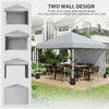 Outsunny 3 x 3 m Pop Up Gazebo, UPF 30+ Party Tent with 2 Sidewalls, Weight Bags and Wheeled Bag, Light Grey