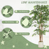 HOMCOM 180cm Artificial Ficus Tree, Fake Potted Tree with Solid Wood Trunk and Pot for Indoor, Green