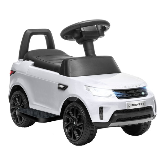 AIYAPLAY 2-in-1 Land Rover Licensed 6V Kids Electric Ride On Car in White