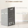 HOMCOM Bamboo Laundry Cabinet with Slatted Door, Bathroom Cabinet with Tilt-Out Hamper and Removable Liner Bag, 40 x 30D x 95 cm, Natural Wood Finish