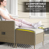 Outsunny Five-Piece Reclining Rattan Chair Set - Light Grey