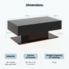 LED Coffee Table with 2 Drawers and Remote Control-Black