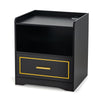 LED Nightstand with USB and Type-C Port-Black