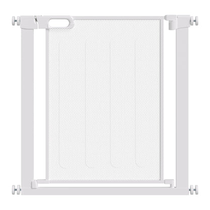PawHut Pet Safety Gate, for Doorways, Staircases, Hallways, with 75-82cm Adjustable Width - White