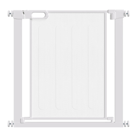 PawHut Pet Safety Gate, for Doorways, Staircases, Hallways, with 75-82cm Adjustable Width - White