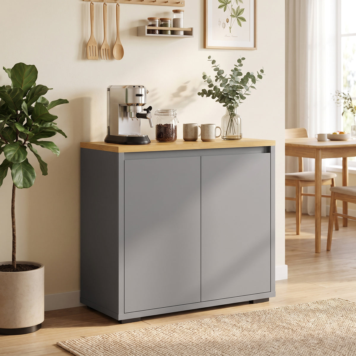 HOMCOM Kitchen Sideboard in Grey