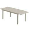 Outsunny Extending Garden Table, Aluminium Outdoor Dining Table for 8-10 with Wood-Like Grained Surface, Light Grey Wood Effect