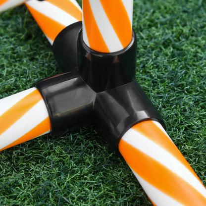 حقيبة حمل صافرة من PawHut Dog Agility Equipment للتدريب في الهواء الطلق للحيوانات الأليفة مع 6 أعمدة منسوجة