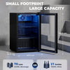 HOMCOM 70L Drinks Fridge, 70 Can Under Counter Freestanding Beer Fridge with LED Light