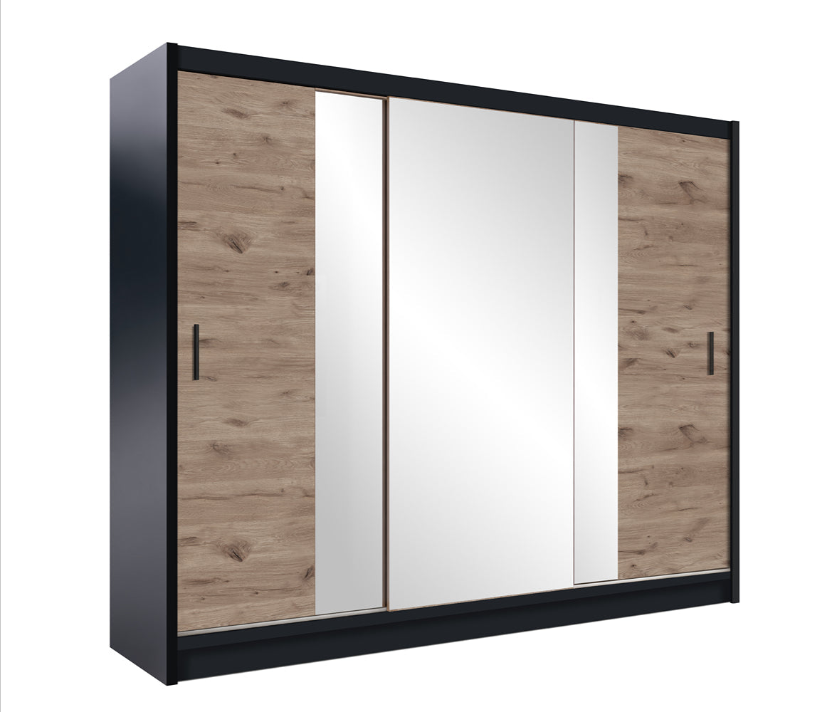 Lizbona II Mirrored Sliding Door Wardrobe 250cm (LIZBONA-II-250)