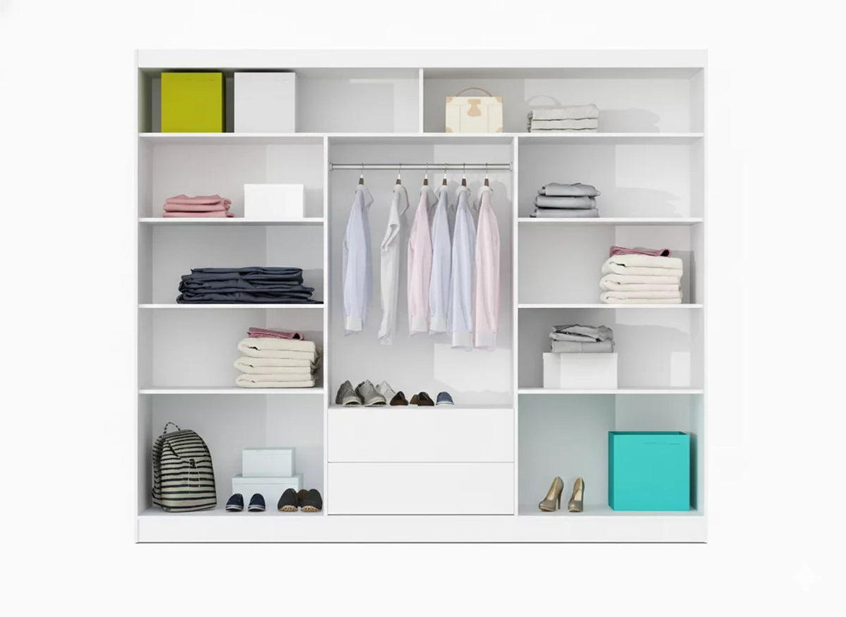 Lizbona II Mirrored Sliding Door Wardrobe 250cm (LIZBONA-II-250)
