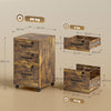 HOMCOM Three Drawer Wood-Effect Filing Cabinet - Rustic Brown