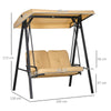 Outsunny Two-Seater Garden Swing Bench, with Adjustable Canopy - Beige