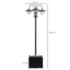 Outsunny 189cm 3-head Solar Lamp Post, Street Light with Planter, Automatic-on, 6 Hour Max Outdoor Ready LED Lighting, Black