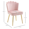HOMCOM Velvet-Feel Shell Accent Chair - Pink