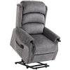 HOMCOM Power Lift Recliner with Vibration Massage and Heat, Lift Chair for Tall with Wood Grip, Pocket Spring, Light Grey