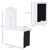 HOMCOM Folding Wall-Mounted Drop-Leaf Table, Convertible Wall Table With Chalkboard and Storage Shelf, Multifunctional Floating Desk for Home Office, White