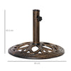 Outsunny 11.5 kg Cast Metal Round Patio Umbrella Base Stand, Umbrella Holder for Outdoor, Patio, Garden, Bronze Tone