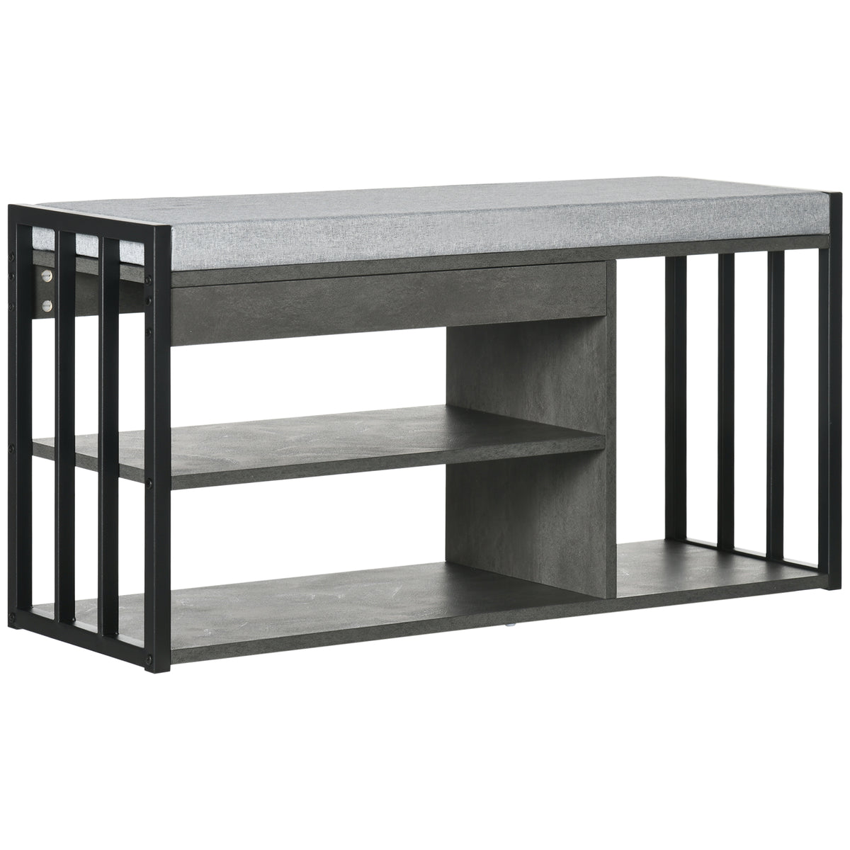 HOMCOM Shoe Storage with Seat in Grey