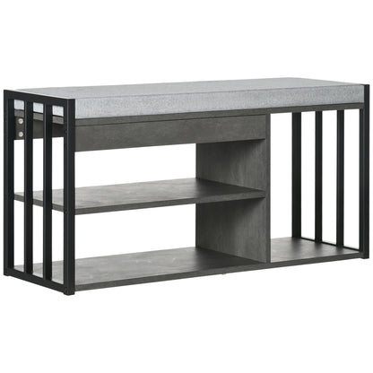 HOMCOM Shoe Storage with Seat in Grey