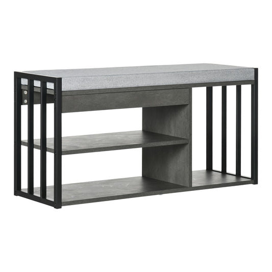 HOMCOM Shoe Storage with Seat in Grey