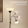 HOMCOM LED Floor Lamp for Living Room, 180cm Tall Standing Lamp, Mother and Child Uplighter with Adjustable Gooseneck, Black