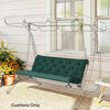 Outsunny 3 Seater Bench Cushion, Garden Chair Cushion with Back and Ties for Indoor and Outdoor Use, 98 x 150 cm, Green