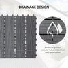 Outsunny WPC Interlocking Decking Tiles, Pack of 11 Interlocking Patio Paving Slabs, 30 x 30 x 2.2 cm, Grey