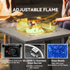 Outsunny 50,000 BTU Gas Fire Pit Table, with Cover - Dark Grey