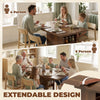 HOMCOM Extendable Dining Table for 4-6 People, 110-130cm Kitchen Table with 6 Open Shelves, Walnut Brown