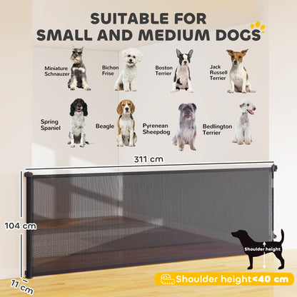PawHut Retractable Dog Gate in Black