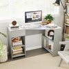 L-Shaped Computer Desk with Storage and Open Shelves for Living Room Bedroom-Grey