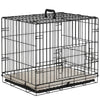 PawHut Foldable Dog Crate with Two Doors with Tray, Soft Cushion, for Extra Small Dogs, 60 x 40 x 50, Black