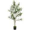 HOMCOM Decorative Artificial Plant, 120 cm Silk Olive Tree with 303 Leaves in Cement Pot, Fake Plant