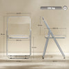 HOMCOM Foldable Chairs, Folding Chairs with Transparent Seat and Backrest, Heavy Duty Steel Frame, 47W x 48D x 75H cm, Clear