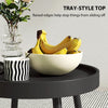 Outsunny 49.5 cm Round Garden Table, Small Outdoor Coffee Side Table with Plastic Tray-Style Top, Metal Legs, Black