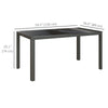 Outsunny 150cm x 88cm Aluminium Table, with Glass Tabletop - Grey
