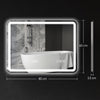 HOMCOM 80 x 60 cm Bluetooth Bathroom Mirror - Silver-Tone