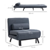 HOMCOM Linen Chair Bed, 3-in-1 Convertible Sleeper Chair with Adjustable Backrest, Pillow, for Living Room, Bedroom, Dark Grey
