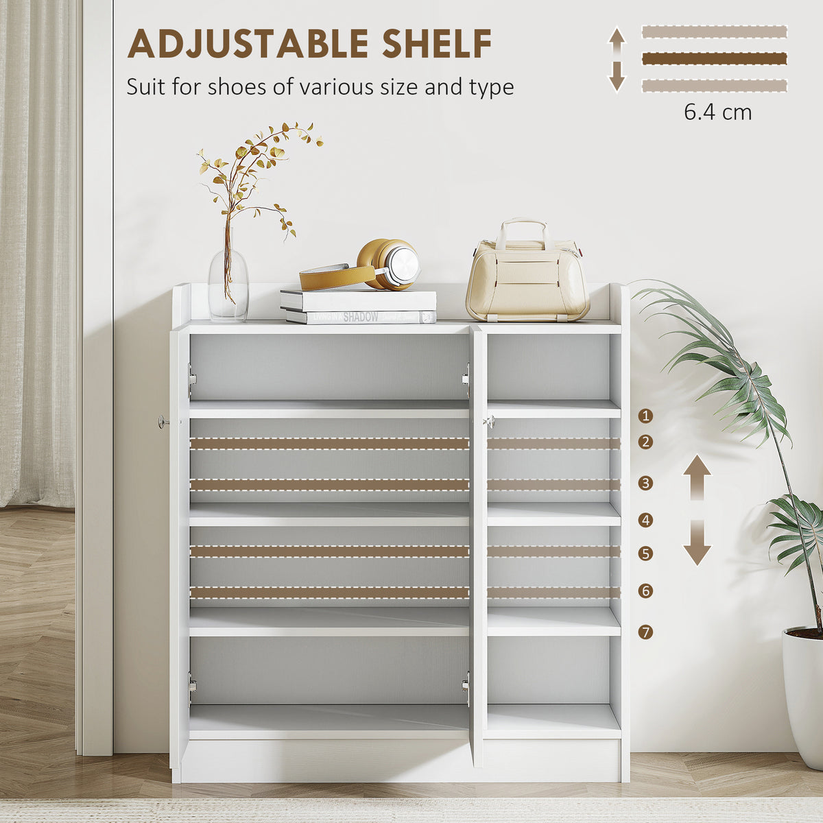 HOMCOM Shoe Storage Cabinet in White