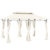 Outsunny 3 x 4m Metal Frame, Two-Tier Roof Gazebo - Cream White