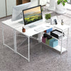 L-shaped Computer Desk Reversible Corner Desk with Adjustable Shelf-White