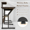 L-shaped Desk Corner Computer Desk with Movable Monitor Stand-Rustic Brown