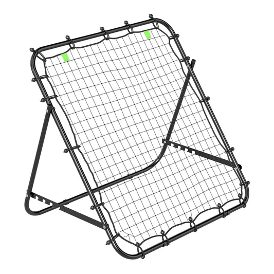 HOMCOM Adjustable Rebounder Net Kickback Target Goal in Black