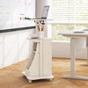Laptop Cart Height Adjustable with Wheels-White