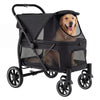 Large Dog Stroller with All-terrain Wheels and Adjustable Mesh Canopy-Black