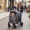 Large Dog Stroller with All-terrain Wheels and Adjustable Mesh Canopy-Grey