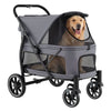 Large Dog Stroller with All-terrain Wheels and Adjustable Mesh Canopy-Grey
